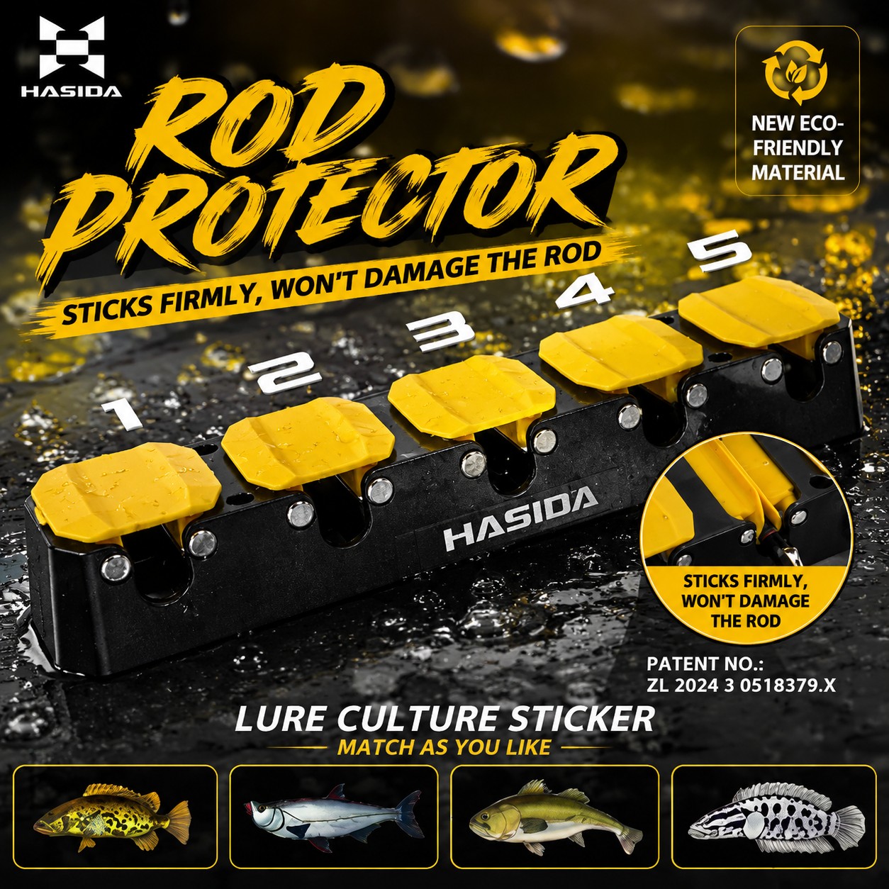 Fishing Rod Rack - HASIDA Duvara Monte Olta Tutucu Yumuşak
